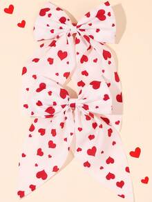 2/10个装红色蝴蝶结发夹，花朵蝴蝶结发夹，心形蝴蝶结发夹，鳄鱼夹，少女发饰，情人节礼物 - 彩色 - 查看 2