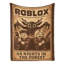 1pc 99 Nights In The Forest Game Printed Flannel Throw Blanket, Sofa Blanket, Suitable For All Seasons, Comfortable Bed Sheets, Sofas, Camping, Travel, Office Essentials, Perfect Holiday Gifts, Couple Gifts, Multiple Sizes To Choose From, Pet Friendly Home Decoration, Party Decoration, Lightweight And Durable Design, Modern Style, Pet Owner's Choice - 彩色 - 查看 5