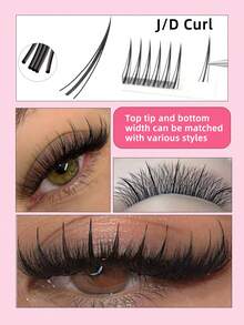 12 Rows 228PCS Premium A Shaped Spike Manga Clusters DIY Tail False Eyelashes 0.07 J D Curl 8-15mm Bottom Lash 6 7mm Natural Look Wispy Anime Cosplay Asian Style Individual False Eyelashes Extensions For Daily,Party,Makeup Tool Festive Christmas - màu đen - Xem 2