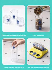 1个旋转式零食隐藏慢食喂食器 - 狗狗猫咪自娱自乐益智玩具，缓解无聊 - 1公升 - 查看 6