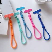 1 Peça Cordão Ajustável Multicolorido de Nylon, Durável e na Moda, Cordão Curto para Capa de Celular, Acessório Anti-Perda para Celular - Cabo curto ajustável - Visão 1