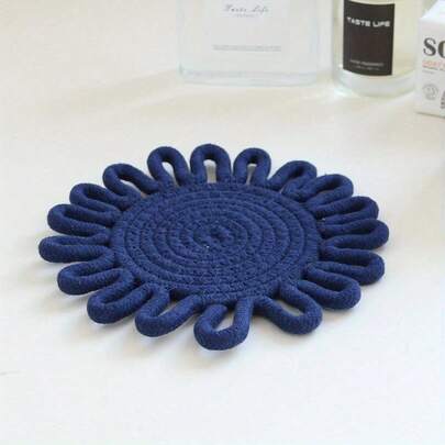 Handmade Crochet Cotton Trivet Set - Woven Heat-Resistant Floral Table Mats, Coasters And Pot Holders For Kitchen And Dining Room Decor