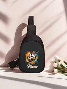 Customized Mini Chest Bag, Can Print Personalized Name Or Holiday Greetings. Create Your Own Exclusive Bag, Back To School Backpack, Crossbody Bag, Suitable For Daily School, Travel, Vacation And Other Occasions. Multi-Functional, Decorative, Letter Pattern, Fashionable, Soft, Modern, Colorful, Cute, Adorable, Casual, Customized, Personalized - Text 2 - View 12