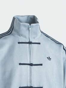 Adidas (ADIDAS) Adidas Originals New Chinese Style Mandarin Collar Striped Long Sleeve Jacket, Unisex CTT 3.1 SOFT New Chinese Style Loose Fit Sports Jacket - Dark Grey - View 5