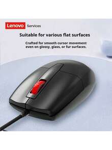 Lenovo M01 Wired Mouse, USB Wired Connection, DPI 1000, Ergonomic Design For Computers, Laptops, Office Use, And Gaming