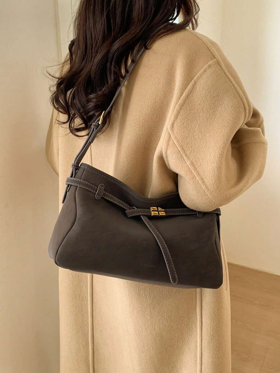 Túi đeo vai nữ bằng da PU mờ thời trang thu đông, dây đeo có thể điều chỉnh, đa năng cho sử dụng hàng ngày, đi làm, mua sắm, hẹn hò, đi học, phong cách cổ điển - Nhiều màu - Xem 1