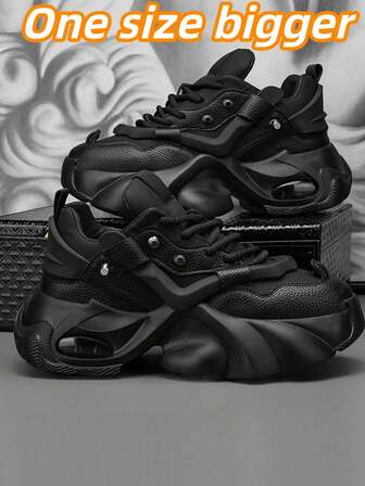 (Size Up, Order One Size Down) Unisex High-End Retro Chunky Sneakers, Style Sports Shoes, French Paris World Casual Running Shoes, Breathable Mesh, Thick Sole, Comfortable Elevator Shoes, Fashionable Christmas Shoes