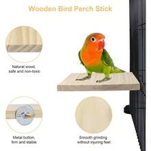 2pcs Bird Perch Platform Flat Stand Beak Paw Grinding Wood Parrot Parakeet Cockatiel Lovebird Conure Finch Budgie - 3.5x5.1inch/ 9x13cm - View 5