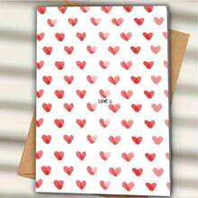 Creative Valentine's Day Greeting Card: Whimsical Valentine's Day Card, Adorned With Watercolor Red Hearts And "I Love You" Text - Anniversary Card, For Husband, Wife, Boyfriend, Girlfriend And Best Friend - High-Quality Card With Envelope (12x17 Cm) / (4.72x6.7 In) - Multicolor - View 3