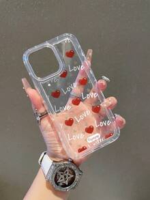1个心形图案气垫透明防摔手机保护壳，TPU材质，适合作为节日礼物，兼容苹果iPhone XS/XS Max/XR/11/12/13/14/15/16 Pro/17 Air/Pro Max/14/15/16 Plus，男女通用，也适用于三星手机。 - 彩色 - 查看 4