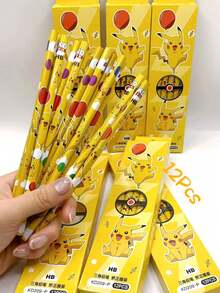 12Pcs/Set Pokemon Pikachu Pencil Anime Figure Cartoon Pencil Kawaii Student Stationery Birthday Xmas Gifts - Multicolor - View 7