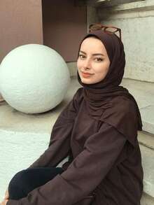 1件装女士加大码针织头巾，柔软纯色优质棉质针织发带，适合穆斯林日常佩戴，斋月和开斋节期间也可佩戴。