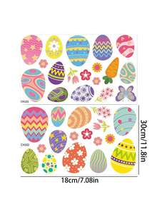 2Sheets -Easter Window Clings For Glass Window Decorations - Colorful Easter Eggs Window Stickers, Easter Decorations, Reusable Flowers Double-Sided Decals For Spring, Decals Decorations Spring Party Supplies Gifts For Home Office Shop , Home Decor - Multicolor - View 4