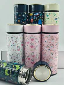 1 Piece, 350ml Insulated Cup, Cartoon-Print Stainless Steel Mug, Suitable For Daily Study And Office Use, An All-Season Gift. - Multicolor - View 4