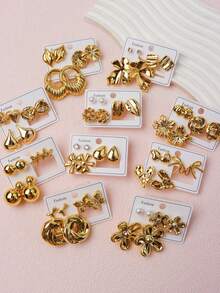 三合一耳釘-金色