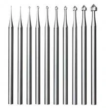 10 Pcs Jewelry Setting Burr - 3/32Inch Shank Stone Setting Burs Cylinder - Cone Shape Lapidary Making Tools - As Shown - View 1