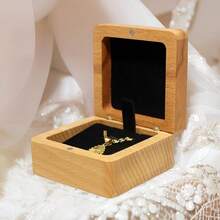 Beech Wood Square Necklace Case Holder Box Necklace Gift Box For Her Small Pendant Box Jewelry Gift Boxes For Necklaces Men Women Necklaces Gift Box ,Cajitas Para Joyeria(Black Black Velvet Lined) ﻿,Beechwood - 山毛櫸木 - 查看 9