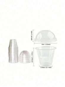Bộ 1/10/30/50 cốc nhựa trong suốt có nắp, chất liệu PET trong suốt, thích hợp đựng tráng miệng, parfait, cốc dùng một lần trong các bữa tiệc, có thể đựng trái cây, kem, bánh cupcake, đồ uống lạnh, cũng thích hợp làm đồ dùng học tập, túi đựng thức ăn, hộp đựng kẹo, sô cô la, bánh quy, lý tưởng cho các bữa tiệc Halloween hoặc Giáng sinh. - Nhiều màu - Xem 5