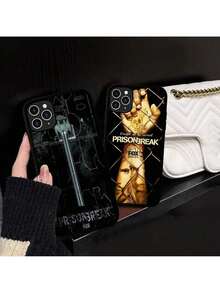 Funda de teléfono de película P-Prison Breaks de silicona PC+TPU compatible con 11 12 13 14 15 16 Plus Pro Max, funda compatible con funda  17 pro max, funda  17 pro, funda  17, funda  16, funda  16 pro max, funda  15 - Z4 - Ver 3