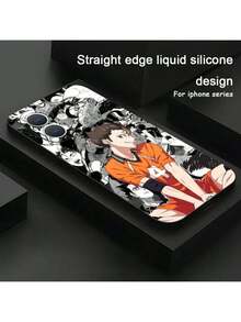 Funda de teléfono Haikyu Cool Nishinoya Yuu compatible con 17 16 15 14 13 12 11 X XR XS 8 Plus Mini Pro Max, funda suave negra a prueba de golpes, funda compatible con funda  17 pro max, funda  17 pro, funda  17, funda  16, funda  16 pro max, funda  15 - Negro 4 - Ver 6