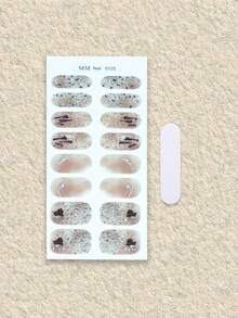 16 piezas de pegatinas de uñas de gel semi-curado, color beige gelatinoso, calidad de salón, de larga duración, requiere curado con lámpara UV - Granate - Ver 3