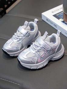 1 Pair Kids' Soft Bottom Non-Slip Fashionable Casual Sports Chunky Sneakers, Suitable For Spring And Autumn - Hồng - Xem 2