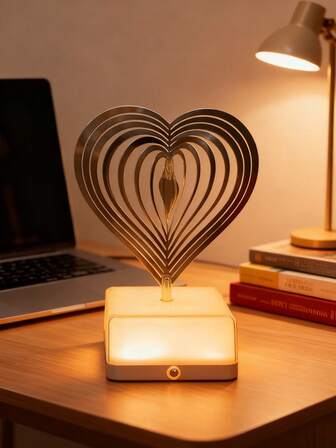 1个3D旋转氛围灯 - 16种RGB颜色，USB充电，触摸调光，为卧室、吧台或咖啡桌营造迷人的视觉效果