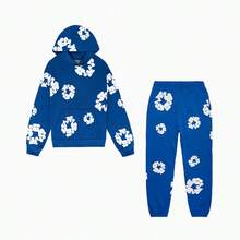 Denim Tears Sweatpants 'The Cotton Wreath'New Item Autumn Winter Hoodie Loose Drop Shoulder Hooded Hot Item Women Sweatshirt Set Men's Autumn Winter Hoodie Loose Drop Shoulder Hooded Women/Men Sweatshirt , With Modern Men Breathable Technology, Loose Urban Functional Wear, High-End Cotton For Urban Street Style, Loose Silhouette Gender-Neutral Design, Mixed-Color Cotton For Low-Profile, Preferred Choice For Cafes And Hiking.Hoodie Set - Màu xanh lam - Xem 15