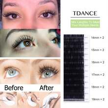 TDANCE 14-19mm Premium Thick Single Eyelash Extensions, Eyelash Cluster, Individual Eyelashes, False Lashes - Black and White - View 9