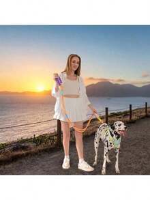 这款狗绳可以斜挎在中大型犬的牵引绳上,配有双把手、舒适的加厚衬垫和可调节的交叉腰带,适合小型、中型和大型犬——训练用狗绳,金属扣,耐用金属扣 - 彩色 - 查看 10