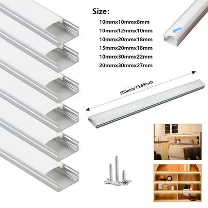 U-Shaped LED Diffusion Channel, LED Aluminum Profile System, With PVC Frosted Cover, Aluminum Profile Suitable For LED Strips