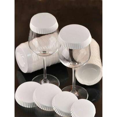 ฝาปิดแก้วกระดาษ 50/100 ชิ้น, ฝาปิดแก้วเครื่องดื่มร้อน, ฝาปิดเครื่องดื่มสำหรับร้านกาแฟ, โรงแรม, ไนท์คลับ, บาร์ และร้านกาแฟ, หม้อแก้ว, เส้นผ่านศูนย์กลาง 2.95 นิ้ว, สีขาว