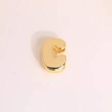 1 pieza Colgante de letra del alfabeto A-Z, Cuentas con agujero grande con inicial, Accesorio de joyería chapado en oro de 18K - Dorado - Ver 25