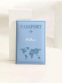 Customized Text Logo PU Leather World Map Passport Holder, Cross-Border Travel Passport Protector, Personalized Passport Cover, Valentine's Day Gift, Customizable Passport Protector, Couple Passport Holder, Smooth Texture PU Passport Protector, Customized Passport Holder, Ticket Holder Passport Holder, Essential For Travel,Suitcases Travel Luggage - Multicolor - View 17