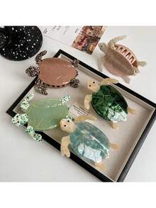 1 pièce Pince à cheveux en acrylique de la série Océan, en gros transfrontalière, tortue, poisson tropical, baleine, accessoires de cheveux faits main, pinces à cheveux mignonnes polyvalentes pour l'extérieur, nouvelle série Océan Pinces à cheveux tortue, Accessoire de mode pour cheveux Vacances d'été à la plage - Multicolore - Voir 10