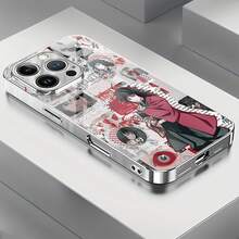 Funda para teléfono con diseño de guerrero anime, compatible con fundas ,  17,  16 Pro Max,  15 Pro Max,  13 y  12. Fabricada en TPU, ofrece protección contra golpes y caídas. Un regalo fantástico para fans del anime, familiares, amigos, seres queridos, novios/novias y ocasiones especiales. - Plateado - Ver 5