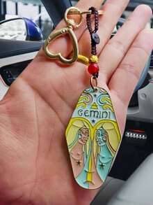 1 Móc khóa kim loại tráng men hình 12 cung hoàng đạo cổ điển, thích hợp làm quà tặng cho gia đình, bạn bè, đồng nghiệp, đối tác, quà tặng sinh nhật hoàn hảo - Chòm sao treo - Xem 12