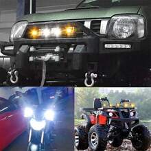 Universal Square LED Auxiliary Lights For Cars Motorcycles SUVs - Mini Cube Super Bright White Yellow Hi/Lo Beam Spot Lights For Enhanced Road Off-Road Lighting - A - View 11