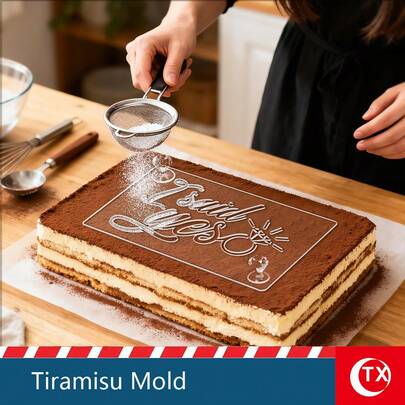 1 st transparent akryl tiramisu-schablon, personlig tiramisu-tårtform, kreativ tårtform, ihålig välsignelsefras designmall, lätt att använda, tydligt mönster, återanvändbar, för bröllopsdekor, födelsedag, tårtbakningsdekoration, alla hjärtans dag och feststämningsdekoration