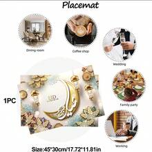 لافتة ديكور حفلة بطبعة عنقودية رجعية (82.7x59.1/70.87*53.15/59.1x39.4/39.4x29.5 /39.4*27.56 بوصة)، طباعة هندسية رجعية، هلال وكواكب مع أنماط فوانيس الاحتفالات، مناسبة لديكورات الحفلات والاحتفالات والمداخل والغرف والحدائق - متعدد الألوان - مشاهدة 18