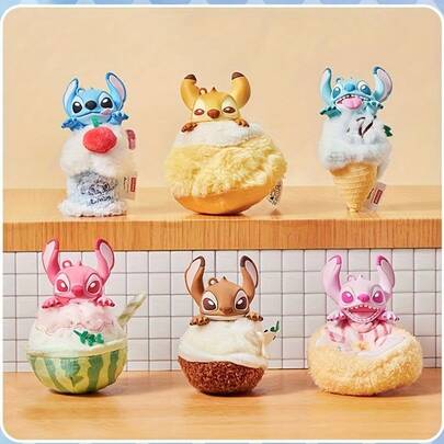  MINISO Licensed Stitch Vinyl Scented Blind Box Keychain | Adorable Food-Transformed Design * Long-Lasting Scent Technology | Portable Aroma Device . Home Decor Piece . Surprise Collectible Series(1pc)