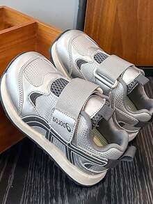 Boys Girls Casual Sneakers Lightweight Soft Sole Breathable Running Shoes Comfortable Kids Sports Shoes - Silver - View 1