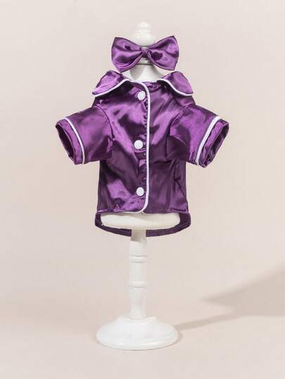 一套缎面睡衣和家居服，彼得潘领宠物连衣裙，蕾丝彼得潘领保暖加厚羊毛宠物连衣裙，适合猫狗