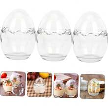 Zerodeko Tazas De Cáscara De Huevo Para Hornear 3 Unidades Vasitos De Pudín Transparentes Para Postres - 1 - Ver 3