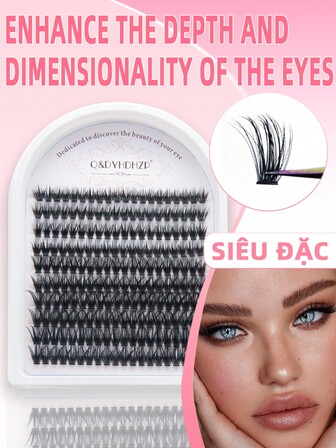 DIY 200 Clusters False Eyelashes, 60D/80D Natural Cluster Lashes, Dense Yet Natural And Comfortable, Suitable For Dates, Shopping, Christmas, Thanksgiving