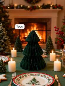 1pc (Red/Green/White) 3.94in/5.91in/7.87in Christmas Party Decorations, 3D Mini Glitter Edge Paper Honeycomb Ornaments, Green, Red Hanging Ornament For Christmas Tree Decor, New Years Party, Christmas Ornaments, Home Decor, Suitable For Wedding Decoration - Multicolor - View 20