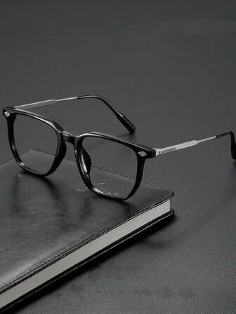 1 Pair Men's Square Fashionable Retro Business TR Metal Full-Rim Multi-Color Blue Light Blocking Glasses, Suitable For Computer Office, Decoration, Student Study, Reading, Anti-Blue Light, Business Meetings, Running, Gaming, Driving