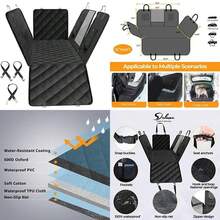 Simple Deluxe Dog Car Seat Cover for Back Seat, Dog Car Hammock with Mesh Window, Scratchproof & Nonslip Seat Protector for Cars, Trucks, SUVs, X-Large(X-large) - Multicolor - Ver 1