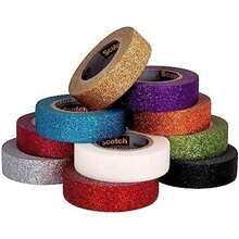 Scotch Glitter Washi Tape, 10 rollos, para bricolaje y envoltura, suministros escolares, suministros de manualidades y regalos de agradecimiento profesor(Color múltiple) - Multicolor - Ver 11