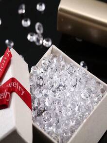 200/500/1000pcs Acrylic Diamonds, 6mm Clear Crystals Gems Table Scatter Gemstones For Decoration Wedding Party Birthday Bridal Shower Vase Fillers